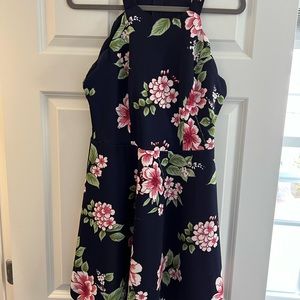 Beautiful spring navy with pink floral dress